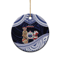 Samoa Christmas Ceramic Ornament Samoan Siva Dance With Santa - Polynesian Pride