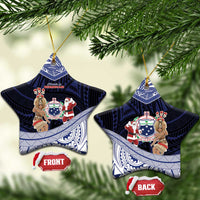 Samoa Christmas Ceramic Ornament Samoan Siva Dance With Santa - Polynesian Pride