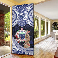 Samoa Christmas Door Cover Samoan Siva Dance With Santa - Polynesian Pride