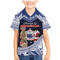 Samoa Christmas Family Matching Mermaid Dress and Hawaiian Shirt Samoan Siva Dance With Santa - Polynesian Pride