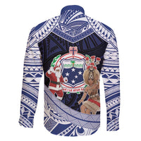 Samoa Christmas Family Matching Tank Maxi Dress and Hawaiian Shirt Samoan Siva Dance With Santa - Polynesian Pride