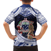 Samoa Christmas Kid Hawaiian Shirt Samoan Siva Dance With Santa DT05 - Polynesian Pride