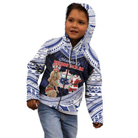 Samoa Christmas Kid Hoodie Samoan Siva Dance With Santa - Polynesian Pride