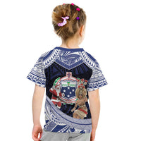 Samoa Christmas Kid T Shirt Samoan Siva Dance With Santa - Polynesian Pride