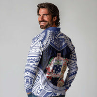 Samoa Christmas Long Sleeve Polo Shirt Samoan Siva Dance With Santa DT05 - Polynesian Pride