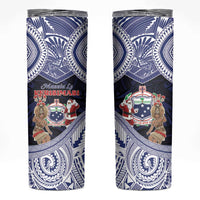 Samoa Christmas Skinny Tumbler Samoan Siva Dance With Santa - Polynesian Pride