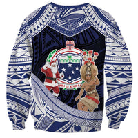 Samoa Christmas Sweatshirt Samoan Siva Dance With Santa - Polynesian Pride