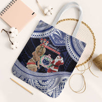 Samoa Christmas Tote Bag Samoan Siva Dance With Santa - Polynesian Pride