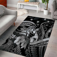 Maori Romantic Valentine Area Rug The Hongi Kiss Black Galaxy