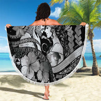 Maori Romantic Valentine Beach Blanket The Hongi Kiss Black Galaxy DT05 - Polynesian Pride