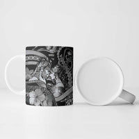 Personalised Maori Romantic Valentine Ceramic Mug The Hongi Kiss Black Galaxy DT05 - Polynesian Pride