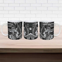 Personalised Maori Romantic Valentine Ceramic Mug The Hongi Kiss Black Galaxy DT05 - Polynesian Pride
