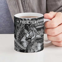 Personalised Maori Romantic Valentine Ceramic Mug The Hongi Kiss Black Galaxy DT05 - Polynesian Pride