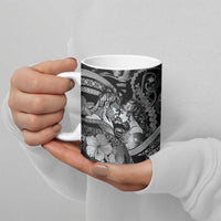 Personalised Maori Romantic Valentine Ceramic Mug The Hongi Kiss Black Galaxy DT05 - Polynesian Pride