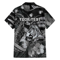 Personalised Maori Romantic Valentine Hawaiian Shirt The Hongi Kiss Black Galaxy DT05 - Polynesian Pride