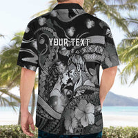Personalised Maori Romantic Valentine Hawaiian Shirt The Hongi Kiss Black Galaxy DT05 - Polynesian Pride