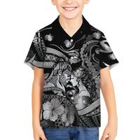 Personalised Maori Romantic Valentine Hawaiian Shirt The Hongi Kiss Black Galaxy DT05 - Polynesian Pride