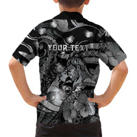 Personalised Maori Romantic Valentine Kid Hawaiian Shirt The Hongi Kiss Black Galaxy DT05 - Polynesian Pride
