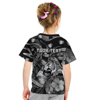 Personalised Maori Romantic Valentine Kid T Shirt The Hongi Kiss Black Galaxy