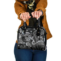 Maori Romantic Valentine Shoulder Handbag The Hongi Kiss Black Galaxy DT05 One Size Black - Polynesian Pride