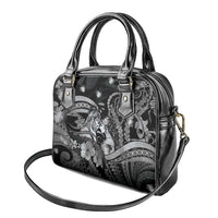 Maori Romantic Valentine Shoulder Handbag The Hongi Kiss Black Galaxy DT05 - Polynesian Pride