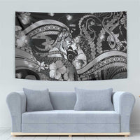 Maori Romantic Valentine Tapestry The Hongi Kiss Black Galaxy DT05 - Polynesian Pride