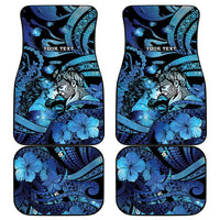 Personalised Maori Romantic Valentine Car Mats The Hongi Kiss Blue Galaxy