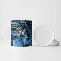 Personalised Maori Romantic Valentine Ceramic Mug The Hongi Kiss Blue Galaxy