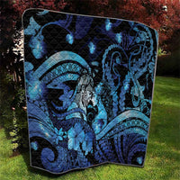 Maori Romantic Valentine Quilt The Hongi Kiss Blue Galaxy DT05 - Polynesian Pride