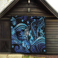 Maori Romantic Valentine Quilt The Hongi Kiss Blue Galaxy DT05 - Polynesian Pride