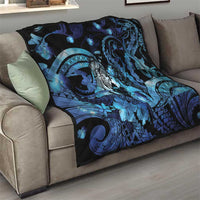 Maori Romantic Valentine Quilt The Hongi Kiss Blue Galaxy DT05 - Polynesian Pride