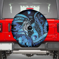 Maori Romantic Valentine Spare Tire Cover The Hongi Kiss Blue Galaxy