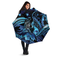 Maori Romantic Valentine Umbrella The Hongi Kiss Blue Galaxy DT05 - Polynesian Pride