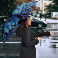 Maori Romantic Valentine Umbrella The Hongi Kiss Blue Galaxy DT05 - Polynesian Pride