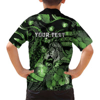 Personalised Maori Romantic Valentine Hawaiian Shirt The Hongi Kiss Green Galaxy DT05 - Polynesian Pride