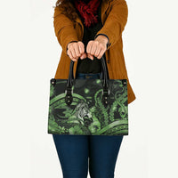 Maori Romantic Valentine Leather Bag The Hongi Kiss Green Galaxy