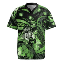 Personalised Maori Romantic Valentine Rugby Jersey The Hongi Kiss Green Galaxy
