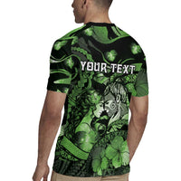 Personalised Maori Romantic Valentine Rugby Jersey The Hongi Kiss Green Galaxy