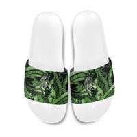 Maori Romantic Valentine Slide Sandals The Hongi Kiss Green Galaxy DT05 Green - Polynesian Pride