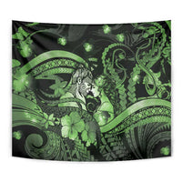 Maori Romantic Valentine Tapestry The Hongi Kiss Green Galaxy DT05 - Polynesian Pride