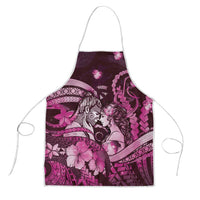 Maori Romantic Valentine Apron The Hongi Kiss Pink Galaxy DT05 Pink - Polynesian Pride