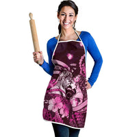 Maori Romantic Valentine Apron The Hongi Kiss Pink Galaxy DT05 - Polynesian Pride