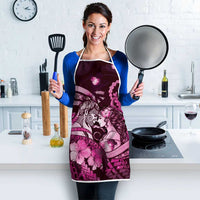 Maori Romantic Valentine Apron The Hongi Kiss Pink Galaxy DT05 - Polynesian Pride