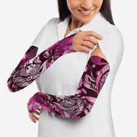 Personalised Maori Romantic Valentine Arm Sleeves The Hongi Kiss Pink Galaxy