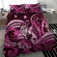 Maori Romantic Valentine Bedding Set The Hongi Kiss Pink Galaxy DT05 - Polynesian Pride