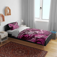 Maori Romantic Valentine Bedding Set The Hongi Kiss Pink Galaxy DT05 - Polynesian Pride