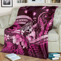 Maori Romantic Valentine Blanket The Hongi Kiss Pink Galaxy DT05 - Polynesian Pride