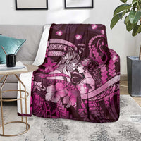 Maori Romantic Valentine Blanket The Hongi Kiss Pink Galaxy DT05 - Polynesian Pride