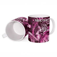 Personalised Maori Romantic Valentine Ceramic Mug The Hongi Kiss Pink Galaxy DT05 - Polynesian Pride