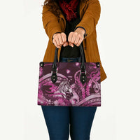 Maori Romantic Valentine Leather Bag The Hongi Kiss Pink Galaxy DT05 - Polynesian Pride